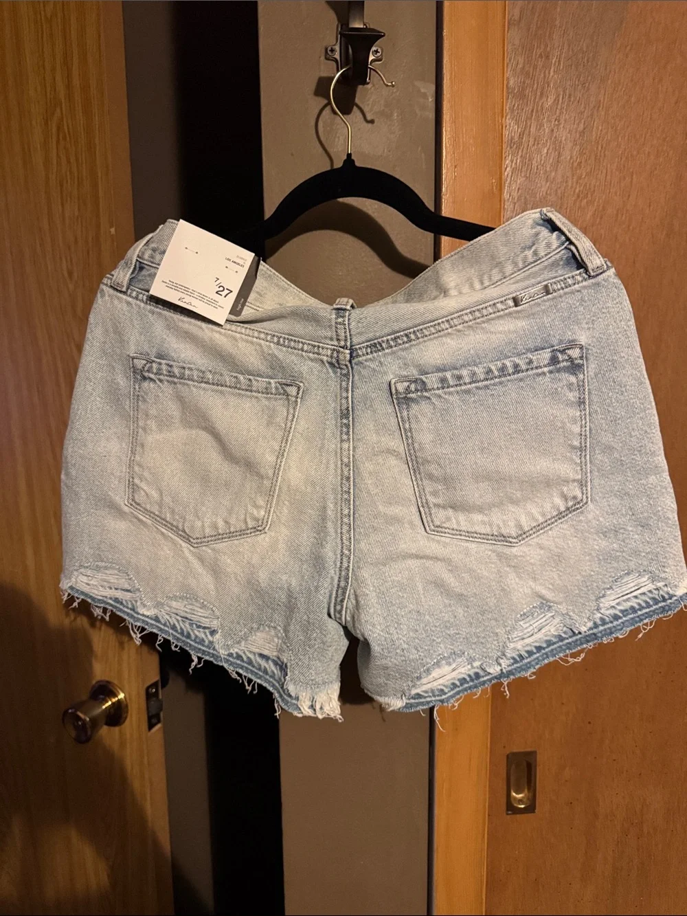 KanCan Light Blue Distressed Denim Shorts